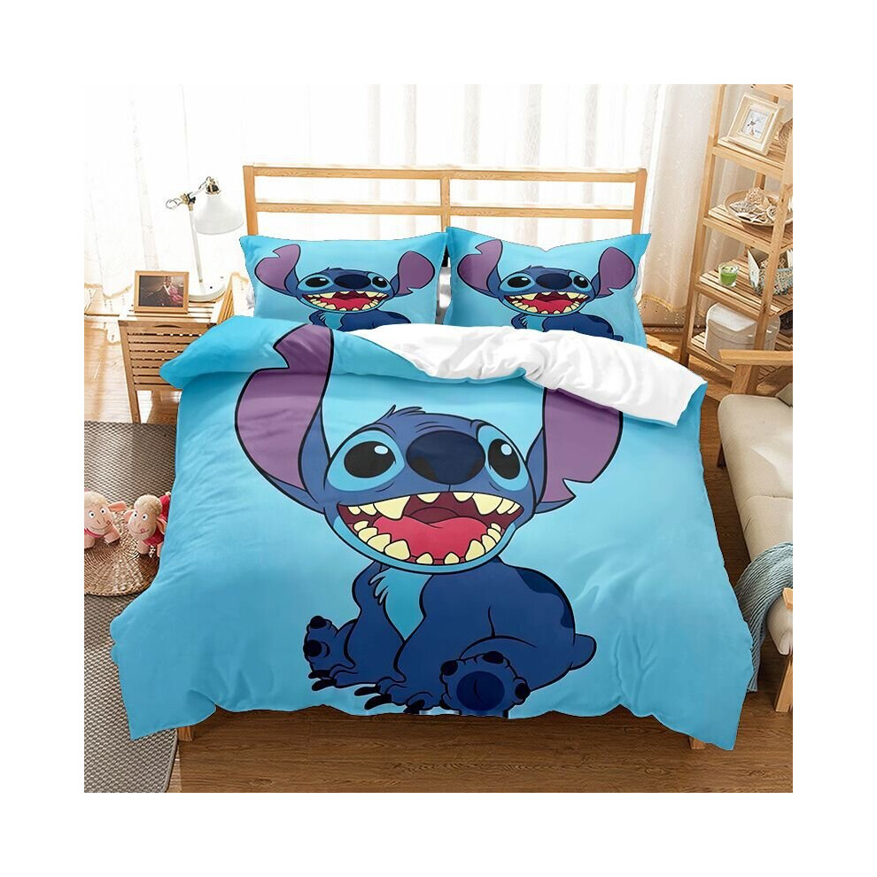 (7, King) Lilo Stitch Bedding Single Double Duvet Cover Cartoon Print Set