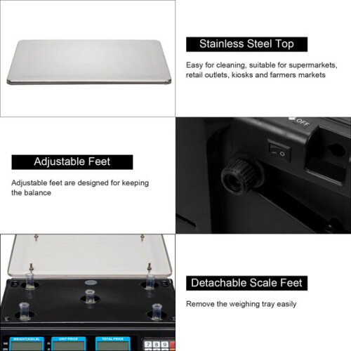 40kg/5g Digital Price Computing Scale for Vegetable UK Plug 2