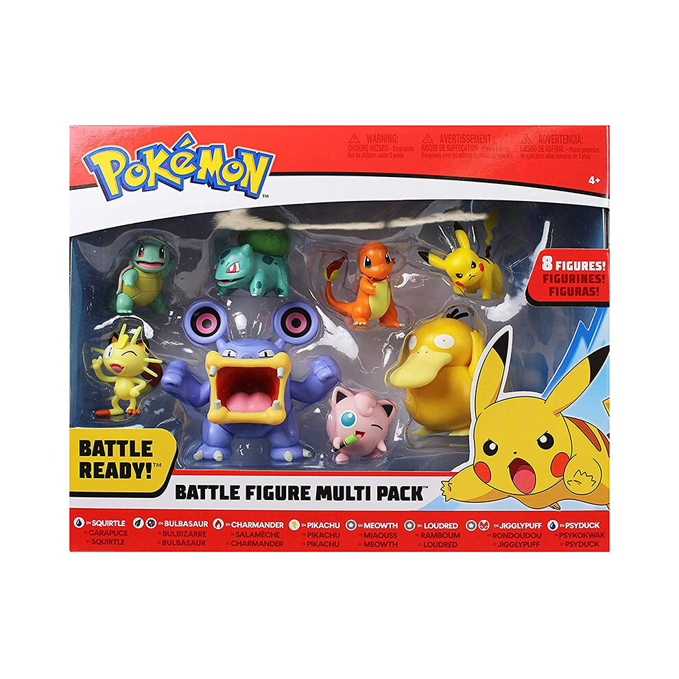 8pcs Set Pokemon Battle Action Figure Multi Pack Pikachu Meowth Loudred Toy Gift