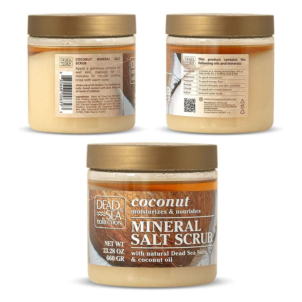 Dead Sea Collection Coconut Salt Scrub With Natural Dead Sea Minerals 23.28 OZ / 660 GR