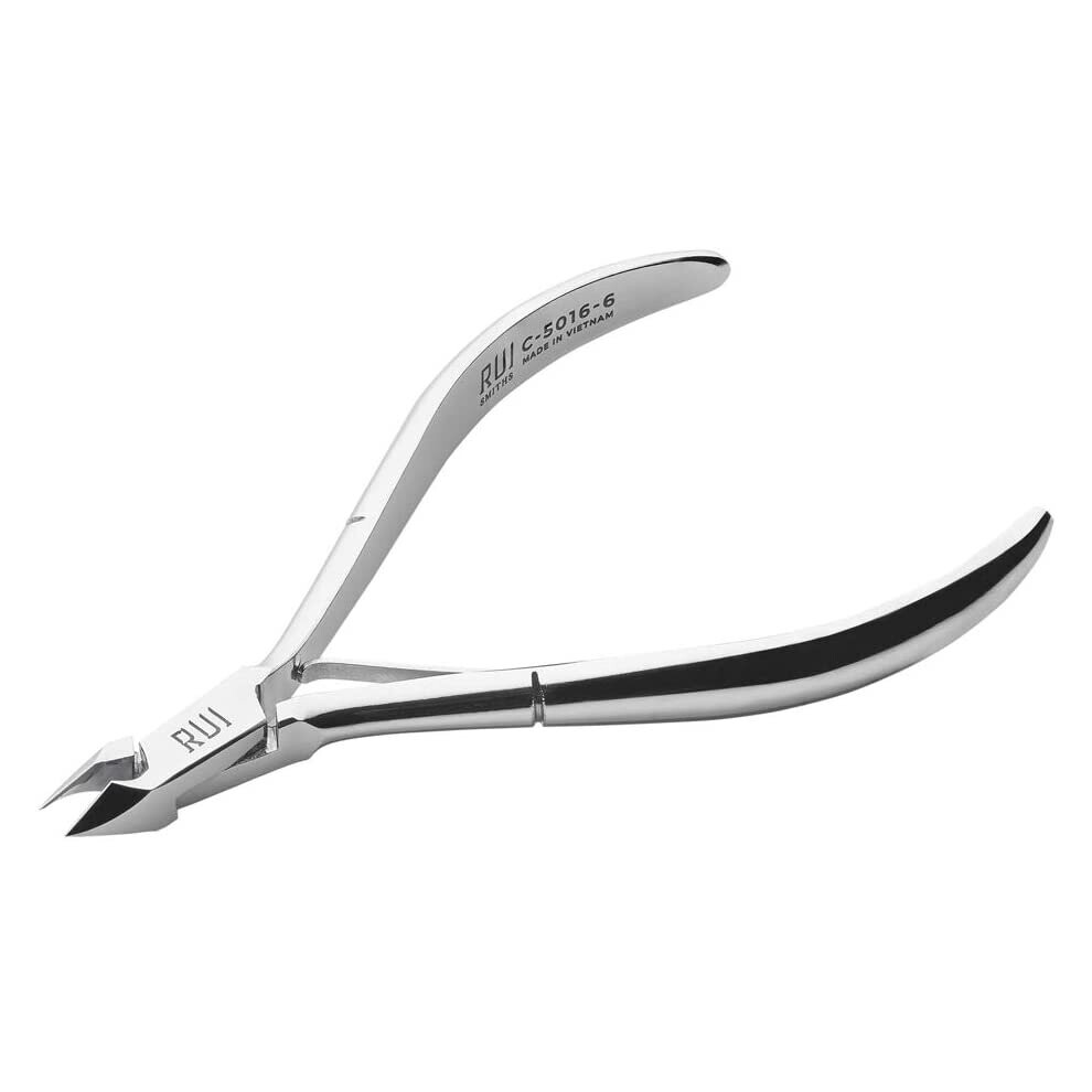 Rui Smiths Carbon Steel Cuticle Nippers - Professional Carbon Steel French Handle - 6Mm Jaw Single Spring