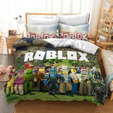 (11, Single(135x200 cm)) ROBLOX Bedding Single Double Duvet Cover Cartoon Kids Quilt Cover