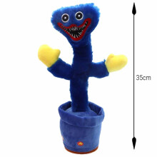(Blue) Poppy playtime Huggy Wuggy Dancing cactus Toysspeaking and Dancing have songs music and lights 2022 tiktok Hot Popular Interactive dance Plush toy