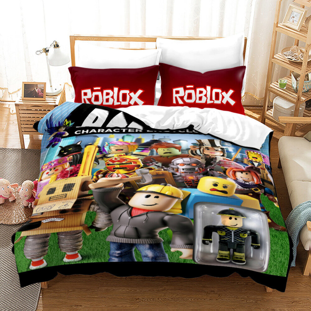 (04, Double(200x200 cm)) ROBLOX Bedding Single Double Duvet Cover Cartoon Kids Quilt Cover