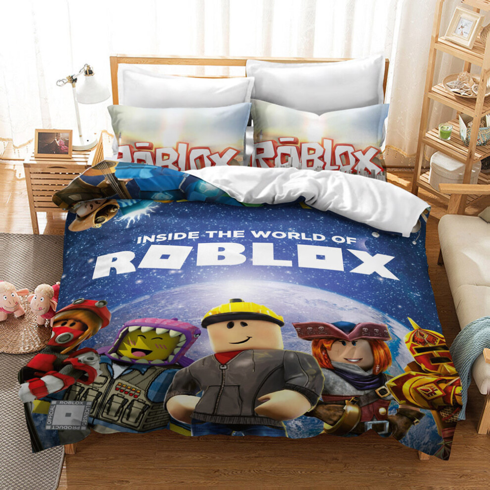 (18, Double(200x200 cm)) ROBLOX Bedding Single Double Duvet Cover Cartoon Kids Quilt Cover