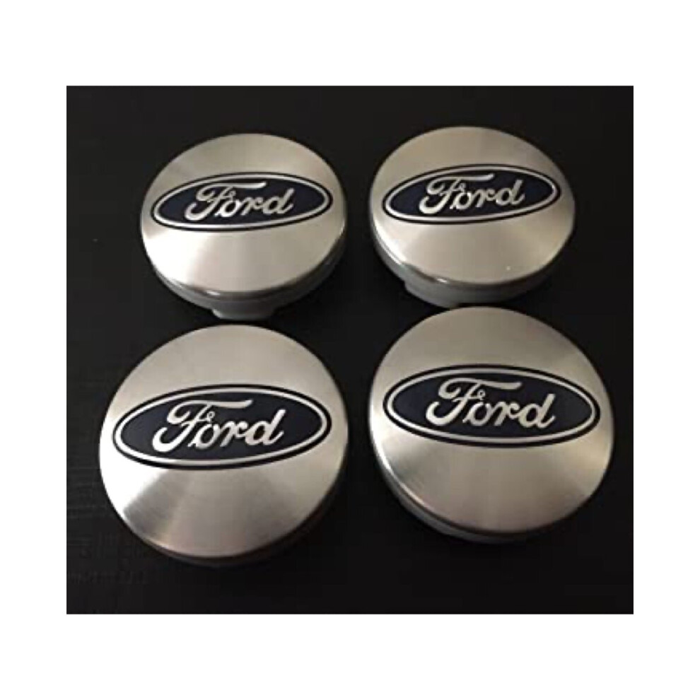 Silver Ford Wheel Center Caps Hub Badges 54mm 4 PCS For C-Max Galaxy Focus Mondeo Transit Ka Fiesta Kuga B-Max