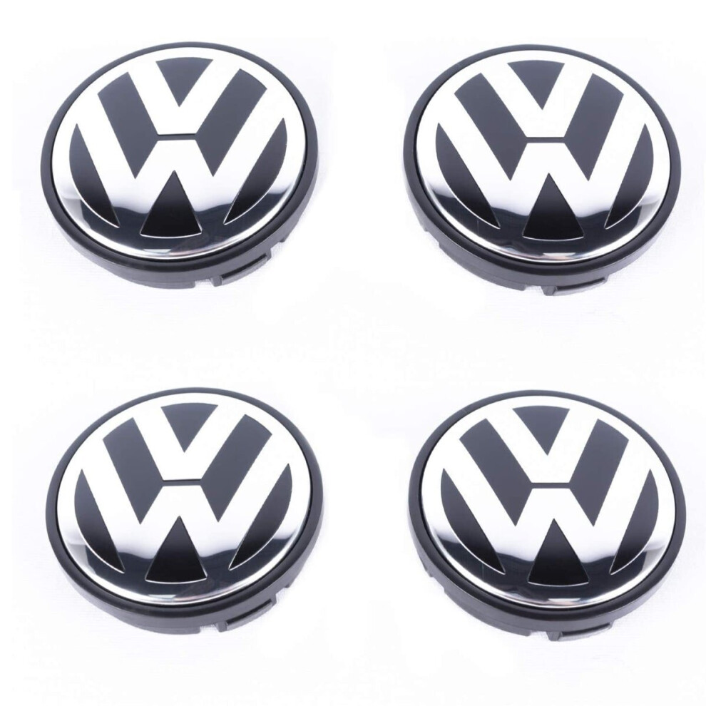 Wheel Center Cap Hub Badge 65mm 4 PCS For VW Volkwagen Golf Passat Polo