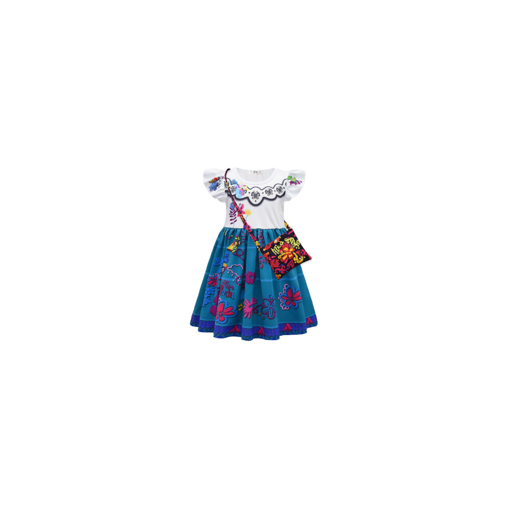 (Short, 2-3 Years) AmzBarley  Encanto Mirabelle Ruffle Skirt Role Play Costume