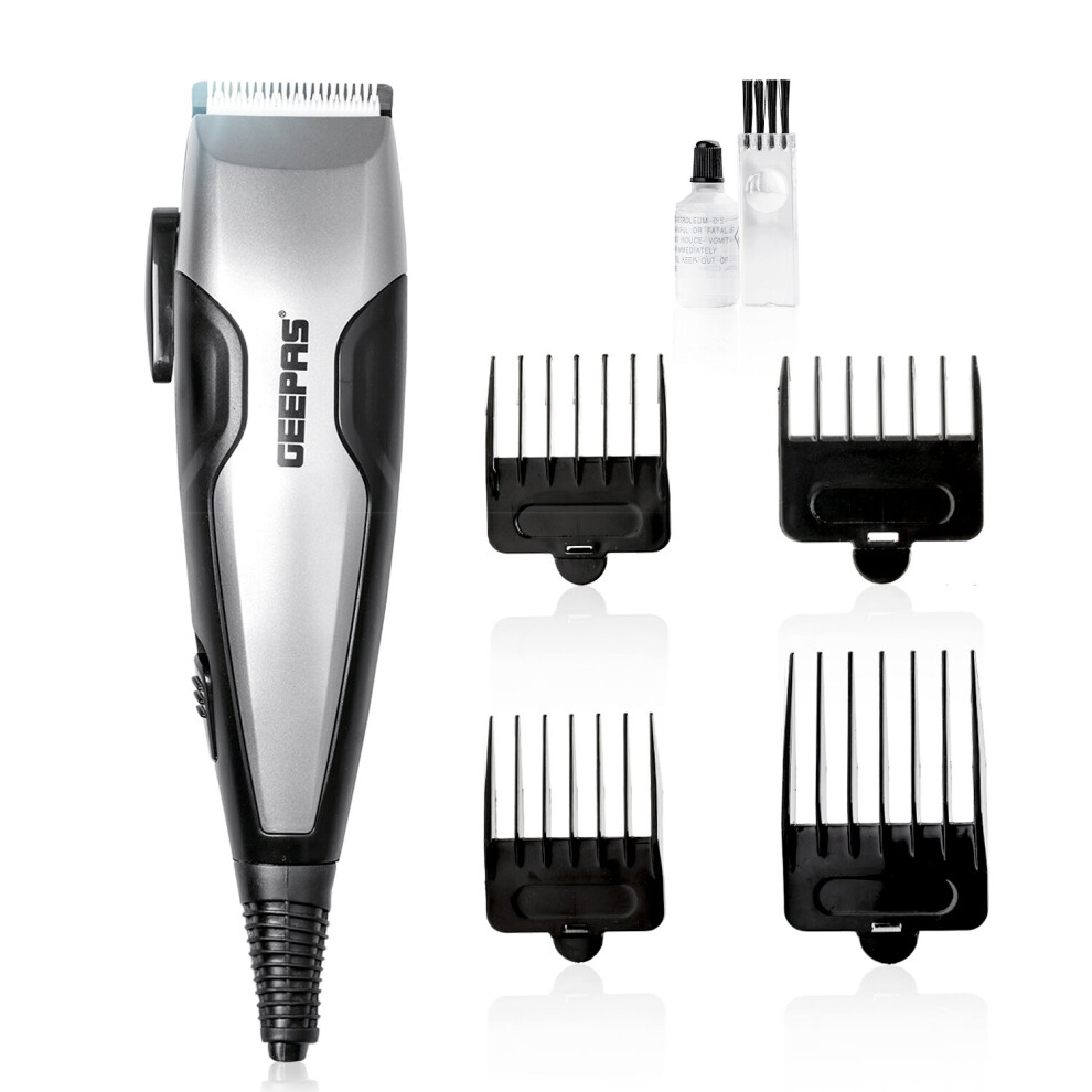 Geepas Corded Electric Hair Clipper Set Beard Trimmer Ceramic Blades