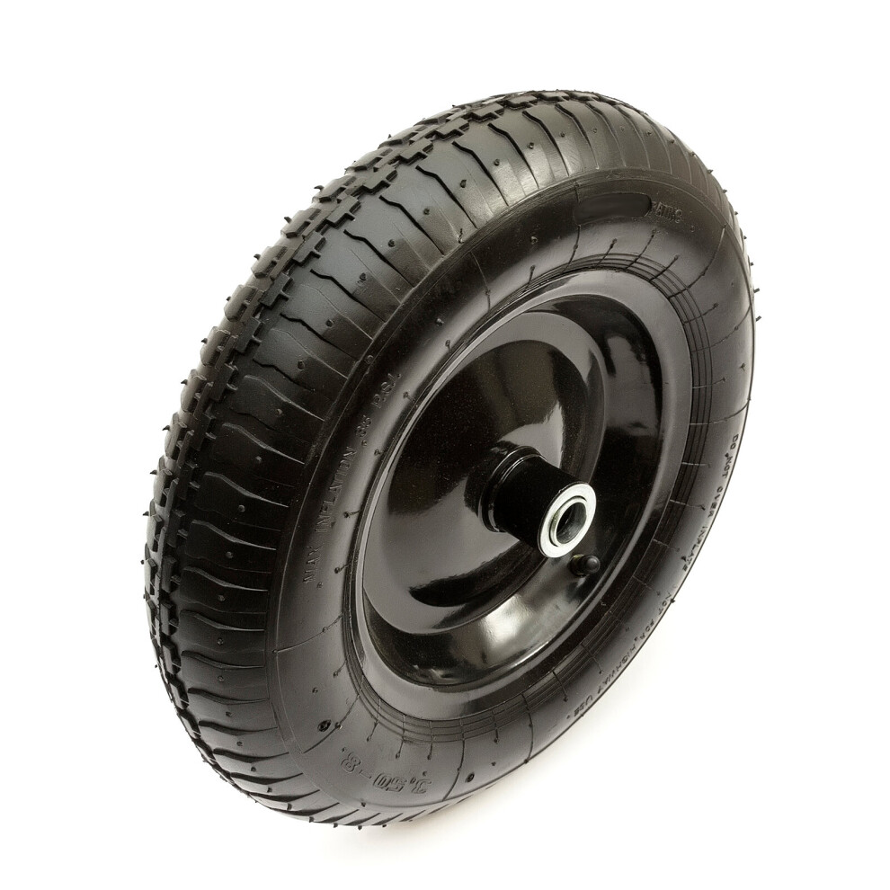 14 Inch 3.50-8 Wheelbarrow Metal Wheel & Tyre 2 Ply + Inner Tube + Bearing 350-8