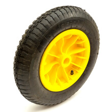 Yellow Wheel & 14 Inch 3.50-8 Pneumatic 2 Ply Tyre & Inner Tube Wheelbarrow