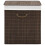 VidaXL vidaXL Bamboo Laundry Bin Rectangular Dark Brown Clothes Storage Cabinet Unit 1
