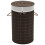 VidaXL vidaXL Bamboo Laundry Bin Round Dark Brown Washing Clothes Storage Hamper 1
