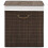 vidaXL Bamboo Laundry Bin Rectangular Dark Brown Washing Clothes Basket Box 1