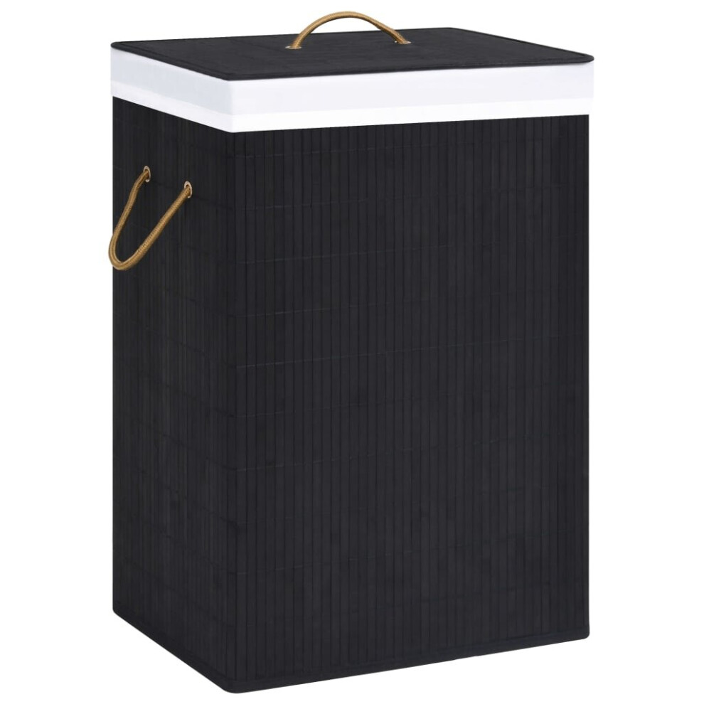 New Vidaxl Bamboo Laundry Basket Washing Clothes Hamper Storage Organiser Black 320757