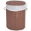 vidaXL Bamboo Laundry Bin Oval Brown Washing Clothes Basket Box Space Saving 1