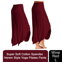 (Wine Red - XL) Super Soft Modal Spandex Yoga Pilates Pants