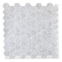 HEXAGON MARBLE GREY 3D epoxy tile stickers (25.4cm x 25.4cm)