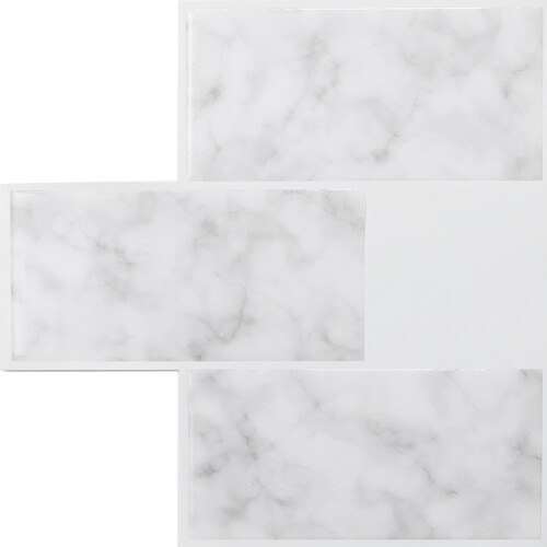 Fine Decor SUBWAY CARRARA 3D epoxy tile stickers (25.4cm x 25.4cm)