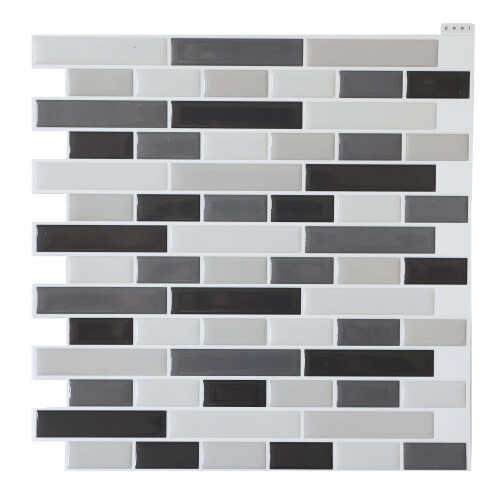 Fine Decor SMOKED GLASS 3D epoxy tile stickers (25.4cm x 25.4cm)