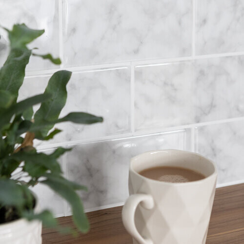 Fine Decor SUBWAY CARRARA 3D epoxy tile stickers (25.4cm x 25.4cm) 2