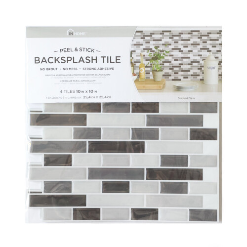 Fine Decor SMOKED GLASS 3D epoxy tile stickers (25.4cm x 25.4cm) 1