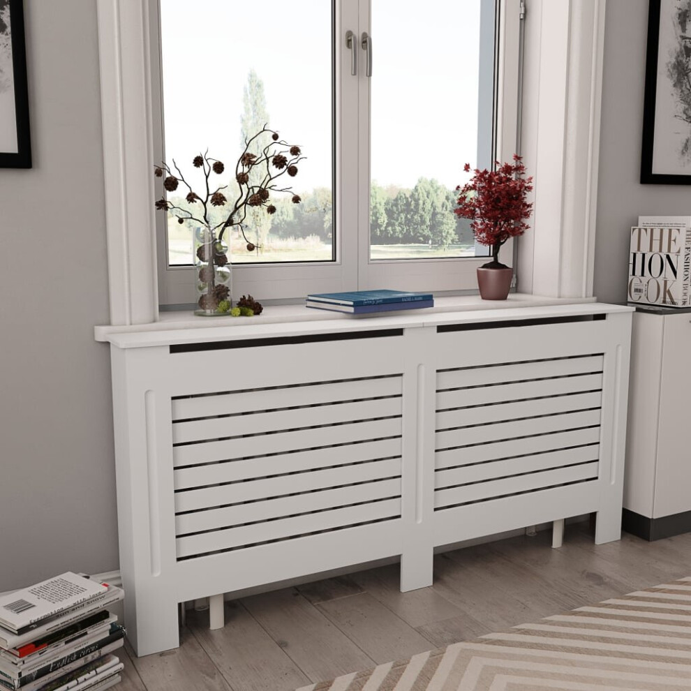 Vidaxl 2X Radiator Covers White Mdf Living Room Bedroom Heater Cabinet Shelf