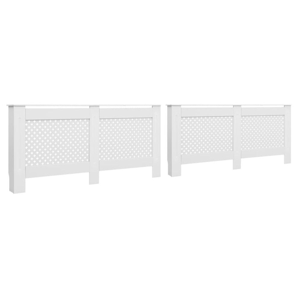 vidaXL 2x Radiator Covers White MDF Living Room Bedroom Heater Cabinet Shelf-image-OPC-P5SZMFH-NEW