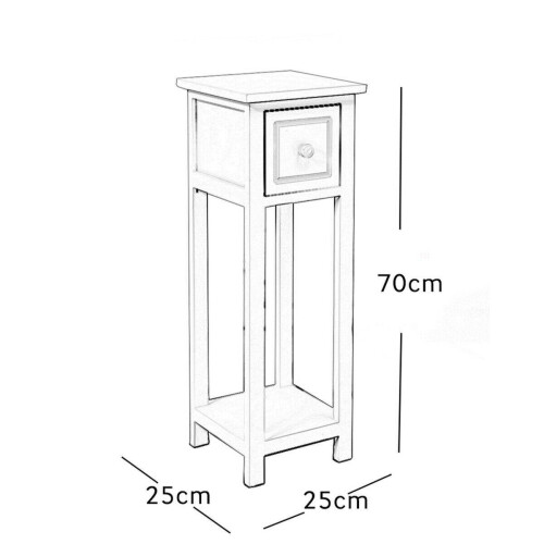 Hampton & Stewart White Bedside Table Slim + Tall 1