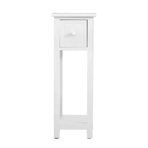 Hampton & Stewart White Bedside Table Slim + Tall 2