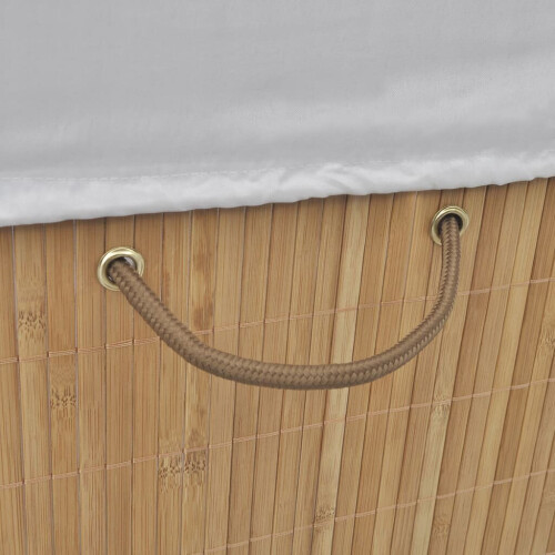 VidaXL vidaXL Bamboo Laundry Bin Rectangular Natural Washing Clothes Storage Hamper 1