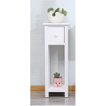 Hampton & Stewart White Bedside Table Slim + Tall