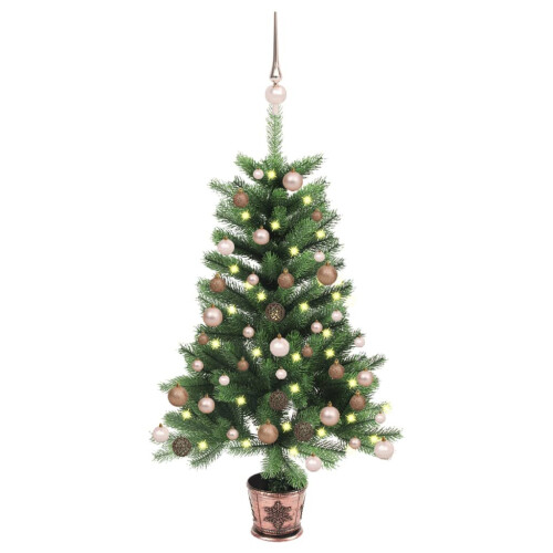 VidaXL vidaXL Artificial Pre-lit Christmas Tree with Ball Set Artificial Tree Green