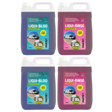 (4x5L) Twin Pack, Blue Chemical Fluid & Pink Toilet Rinse
