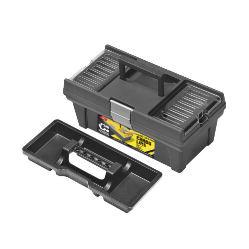 URBN Living (16) Large Plastic Black Chest Lid Storage Toolbox