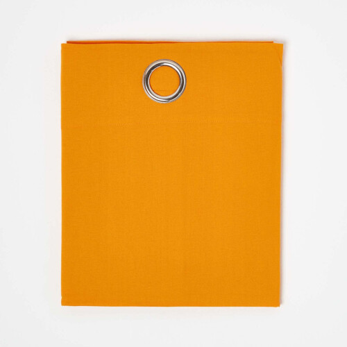 Homescapes (W 137cm x Drop 228 cm, Orange) Plain Cotton Eyelet Curtains 2