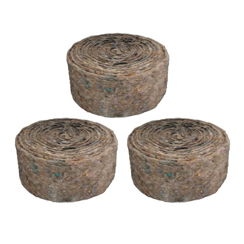 (3) Pipe Insulation Wool Felt Hair Pipe Wrap Lagging 7M Roll 15mm 22mm 28mm