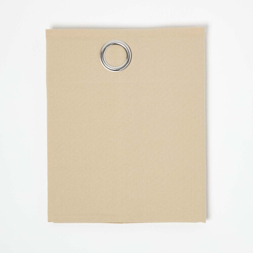 Homescapes (W 137cm x Drop 182cm, Beige) Plain Cotton Eyelet Curtains 2