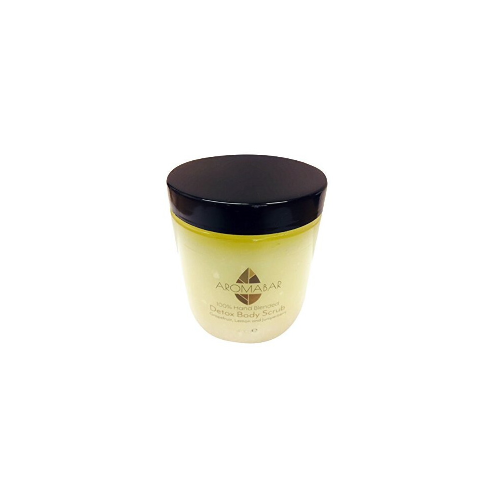 Aromabar Black Detox Dead Sea Salt Hand & Body Scrub 400G With Grapefruit, Lemon & Juniperberry Essential Oils 100% Natural Packed With Minerals And Nutrients For