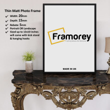 (15x5 Inch) Thin Matt Black Photo Frame / Picture Frame / Poster Frames / Wall Art Hanging Frame / Home Decor Frame
