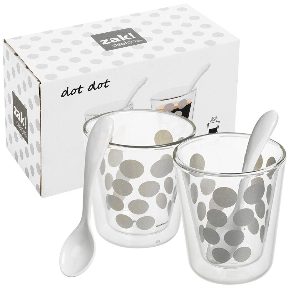 (8 Pcs (4 Cups 4 Spoons), Silver) 4/8/12 Pcs Coffee Tea Resistant Cups Mugs Glasses