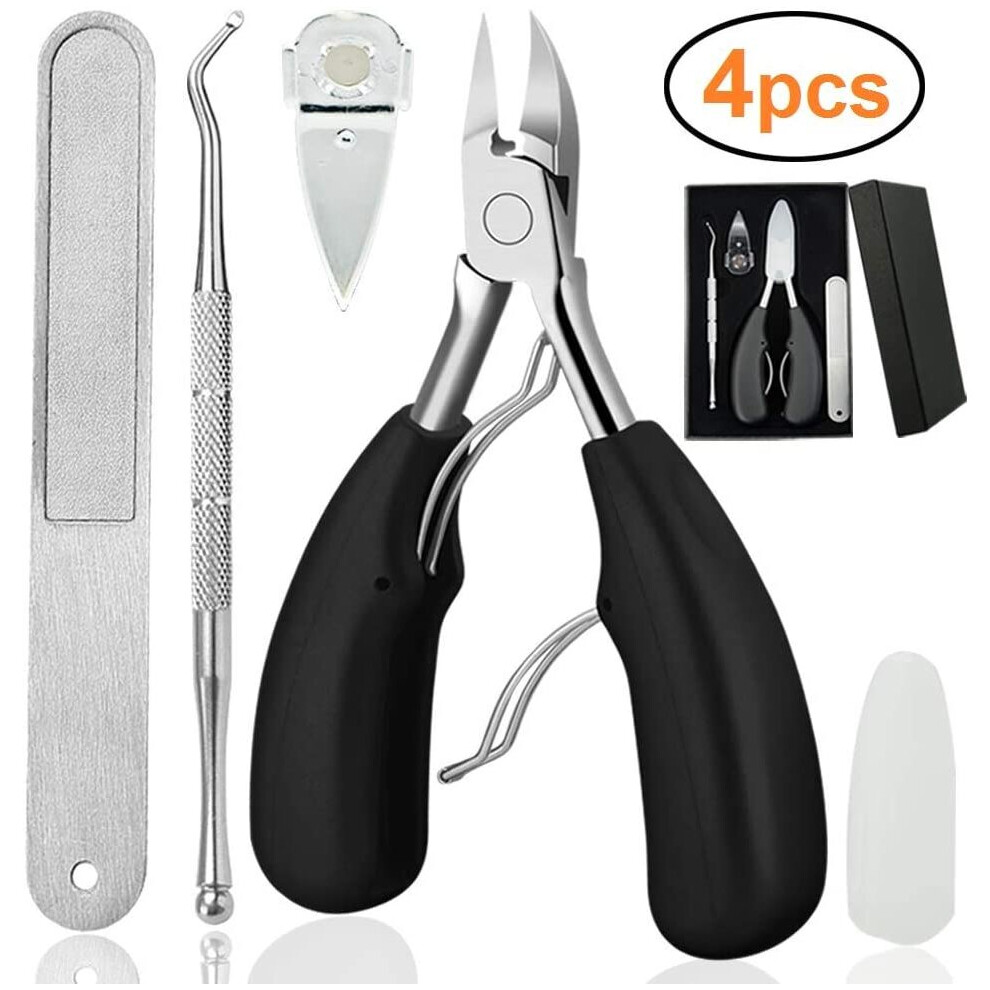 Bleswin 4Pcs Toe Nail Clipper For Ingrown Or Thick Toenails,Toenails Trimmer And Professional Podiatrist Toenail Nipper For Seniors With Surgical Stainless