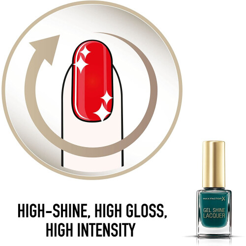 Max Factor Max Factor Gel Shine Lacquer Nail Polish, 11 ml, 45 Gleaming Teal 1