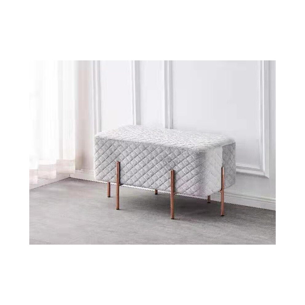 (Grey) Hampton & Stewart Rannoch Velvet Ottoman Bench