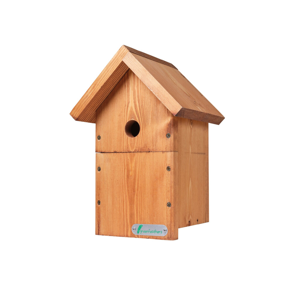 Wooden Deluxe Bird Box | Waterproof & Ventilated | 32mm Hole Ideal For Various of Birds | UK Hand Crafted Nesting Box House | Easy Installation