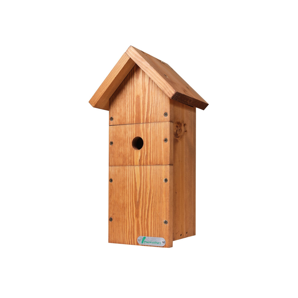 Large Wooden Deluxe Bird Box | Waterproof & Ventilated | 32mm Hole Ideal For Various Birds | UK Hand Crafted Nesting Box House | Easy Installation