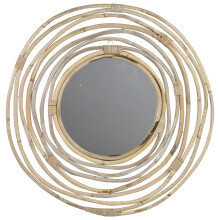 (Swirl) Kubo Round Wall Mounted Hand Made Wooden Mirror