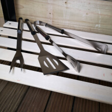 Set of 3 Deluxe 45cm Barbecue / BBQ Tools / Fork Turner & Tongs