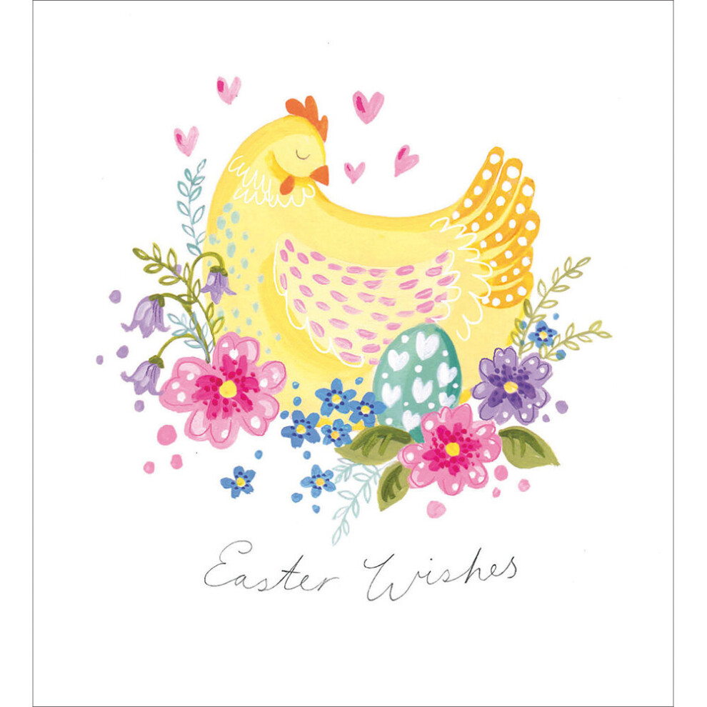 New Woodmansterne Pack Of 5 Spring Chicken Happy Easter Greetings Cards In Same Mini Card Design