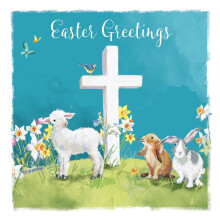 Pack of 5 Easter Cross Easter Greetings Cards Mini Happy Easter Greeting Card Packs